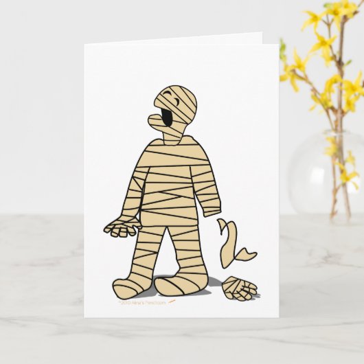 Funny Mummy Broken Hand Halloween Karte (Gelbe Blume)