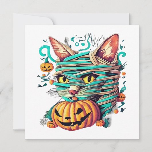 Funny Mummy Cat Halloween (Vorderseite)