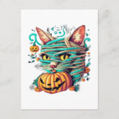 Funny Mummy Cat Halloween Begleitkarte (Rückseite)