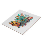 Funny Mummy Cat Halloween Fliese (Seite)