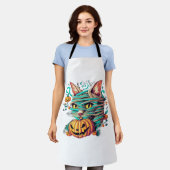 Funny Mummy Cat Halloween Schürze (Getragen)