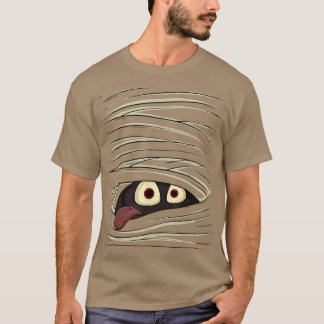 Funny Mummy Face Halloween Costume Kids Boys Girls T-Shirt