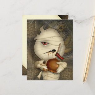 Funny Mummy Halloween Costume Postkarte