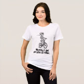 Funny Mummy Rad fahren - Quirky Cartoon Tri-Blend Shirt (Vorderseite voll)