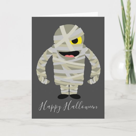 Funny Mummy Zombie Halloween Thema Karte (Vorderseite)
