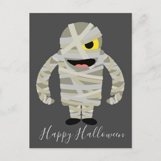 Funny Mummy Zombie Halloween Thema Postkarte (Vorderseite)