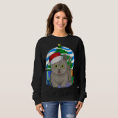 Funny Munchkin Cat Weihnachtsbaumdekor Sweatshirt (Vorne ganz)