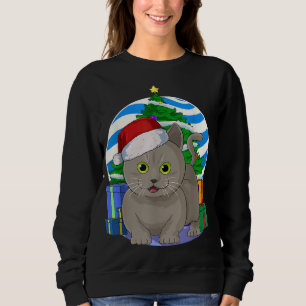 Funny Munchkin Cat Weihnachtsbaumdekor Sweatshirt