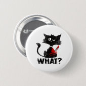 Funny Murderous Black Cat was mit Knife Hallowee Button (Vorne & Hinten)