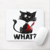 Funny Murderous Black Cat was mit Knife Hallowee Mousepad (Mit Mouse)