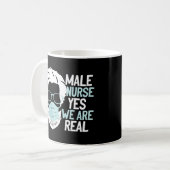 Funny Murse Male Nurse Ja, wir sind echte Bartmask Kaffeetasse (Vorderseite Links)