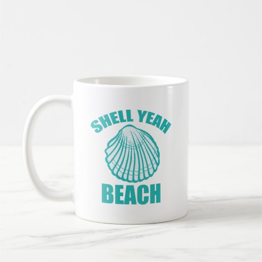 Funny Muschel Yeah Beach Pub Kaffeetasse (Links)