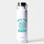Funny Muschel Yeah Beach Pub Niedlich Aquamarin Pe Trinkflasche<br><div class="desc">Muschel Yeah Beach. Fantastisches Strandurlaubsgeschenk für den Spaß mit niedlichem aquamarinem Seashell-Design. Ich Liebe hübsche Schlagwörter und lustige türkisfarbene Text. Eine coole Wasserflasche.</div>