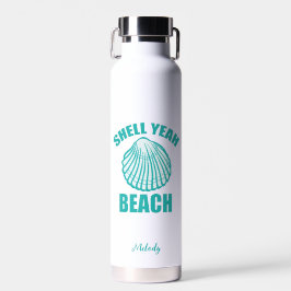 Funny Muschel Yeah Beach Pub Niedlich Aquamarin Pe Trinkflasche