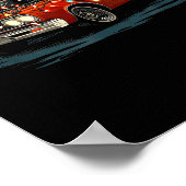 Funny Muscle Car Christmas Graphics Lights Lover Poster (Ecke)
