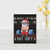 Funny Muscle Santa Lifting Christmas Ugly Christma Karte (Gelbe Blume)