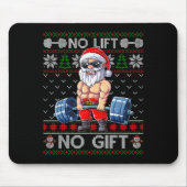 Funny Muscle Santa Lifting Christmas Ugly Christma Mousepad (Vorne)