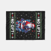 Funny Muscle Santa Lifting Ugly Christmas Sweater Fleecedecke (Vorderseite (Horizontal))