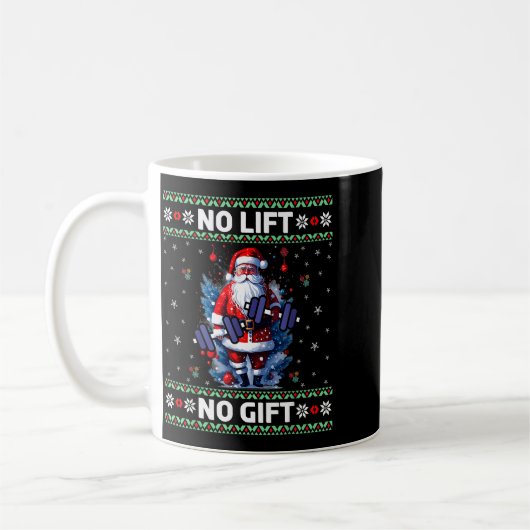 Funny Muscle Santa Lifting Ugly Christmas Sweater Kaffeetasse (Links)