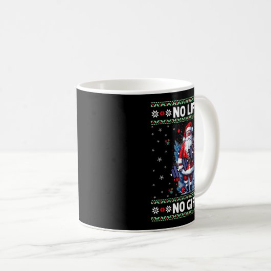 Funny Muscle Santa Lifting Ugly Christmas Sweater Kaffeetasse (VorderseiteRechts)