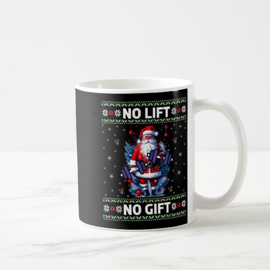 Funny Muscle Santa Lifting Ugly Christmas Sweater  Kaffeetasse (Rechts)
