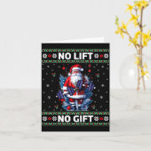 Funny Muscle Santa Lifting Ugly Christmas Sweater  Karte (Gelbe Blume)