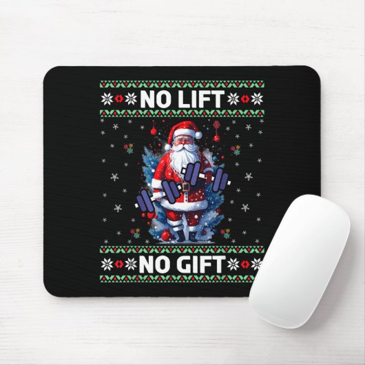 Funny Muscle Santa Lifting Ugly Christmas Sweater Mousepad (Mit Mouse)