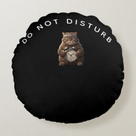 Funny Muscular Cat Off Duty Pillow Rundes Kissen