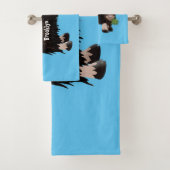 Funny muse ox Cartoon Illustration Badhandtuch Set (Insitu)