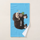 Funny muse ox Cartoon Illustration Badhandtuch Set (Handtuch)