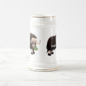 Funny muse ox Cartoon Illustration Bierglas (Mittel)