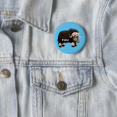 Funny muse ox Cartoon Illustration Button (Beispiel)