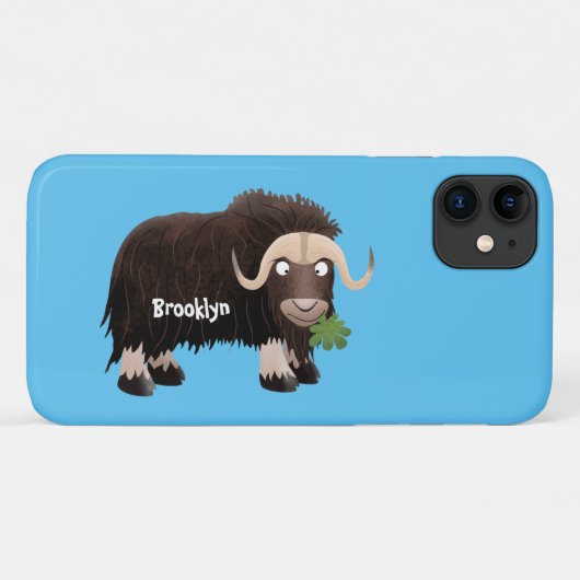 Funny muse ox Cartoon Illustration Case-Mate iPhone Hülle (Rückseite (Horizontal))