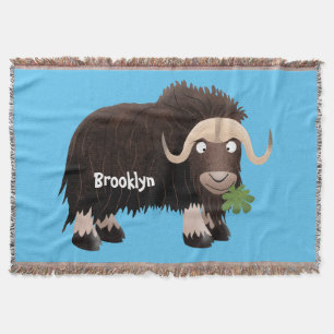 Funny muse ox Cartoon Illustration Decke