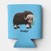 Funny muse ox Cartoon Illustration Dosenkühler (Rückseite)