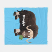 Funny muse ox Cartoon Illustration Fleecedecke (Vorderseite (Horizontal))