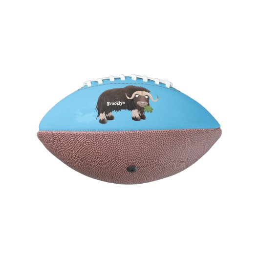 Funny muse ox Cartoon Illustration Football (Gedreht 270)