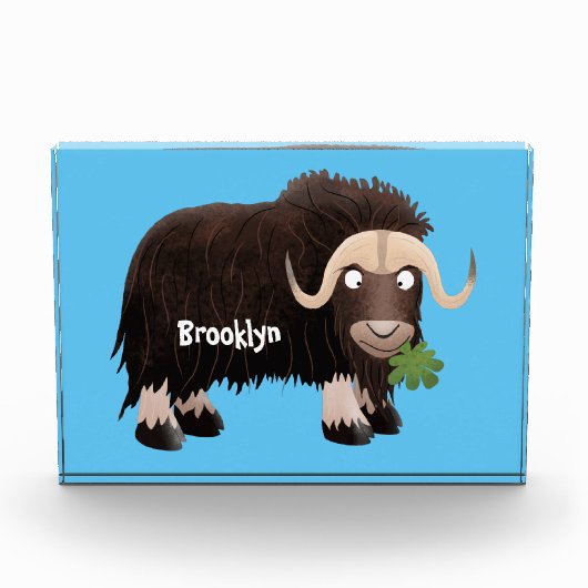 Funny muse ox Cartoon Illustration Fotoblock (Vorderseite)