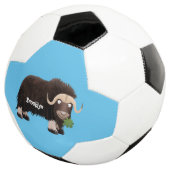 Funny muse ox Cartoon Illustration Fußball (Dreiviertel)