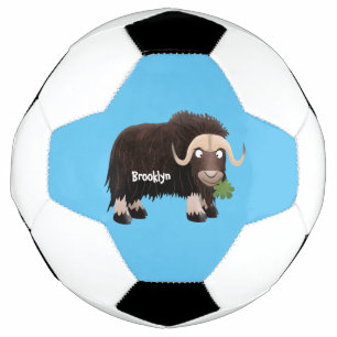 Funny muse ox Cartoon Illustration Fußball