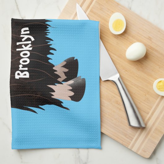 Funny muse ox Cartoon Illustration Geschirrtuch (Viertel Falte)