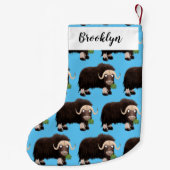 Funny muse ox Cartoon Illustration Kleiner Weihnachtsstrumpf (Rückseite)