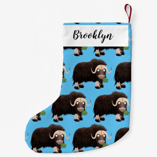 Funny muse ox Cartoon Illustration Kleiner Weihnachtsstrumpf (Rückseite)
