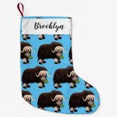 Funny muse ox Cartoon Illustration Kleiner Weihnachtsstrumpf (Vorderseite)