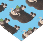 Funny muse ox Cartoon Illustration Kurzer Tischläufer (Ecke)