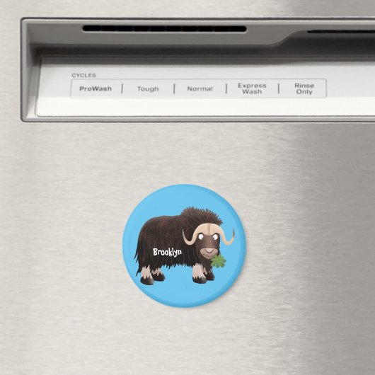 Funny muse ox Cartoon Illustration Magnet (In Situ (Geschirrspüler))