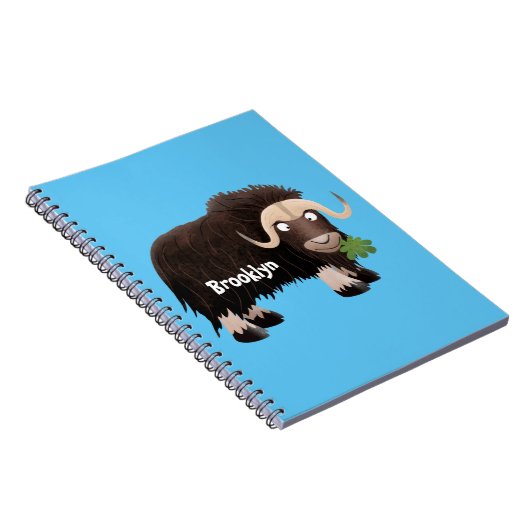 Funny muse ox Cartoon Illustration Notizblock (Rechte Seite)