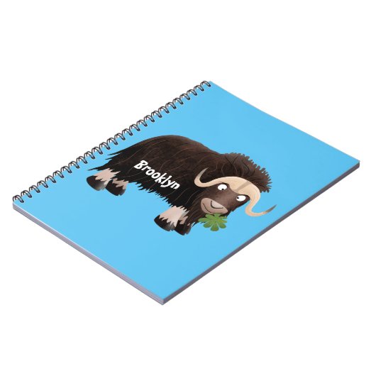 Funny muse ox Cartoon Illustration Notizblock (Linke Seite)