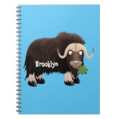 Funny muse ox Cartoon Illustration Notizblock (Vorderseite)