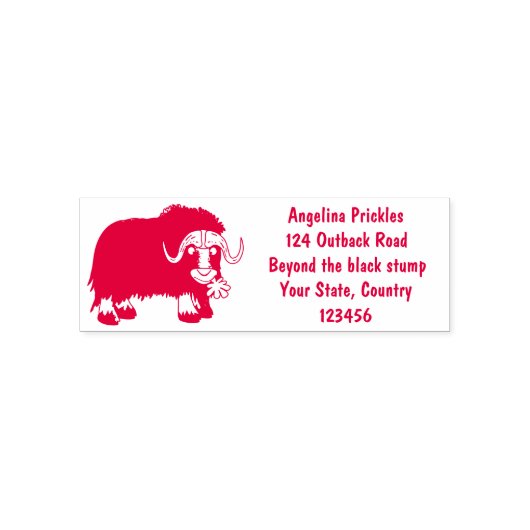 Funny muse ox Cartoon Illustration Permastempel (Design)
